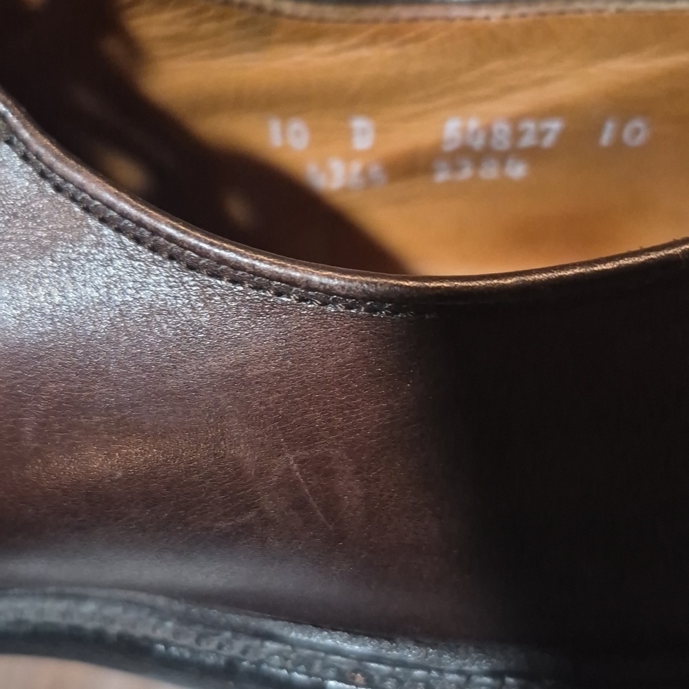 Allen Edmonds Men's Dark Brown Leather Derby Oxfords - Picture 13 of 14
